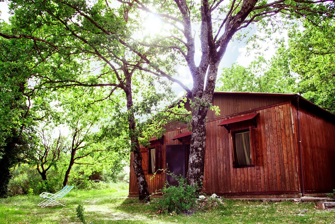 cottage in the woods at the right